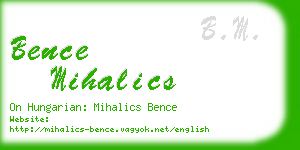 bence mihalics business card